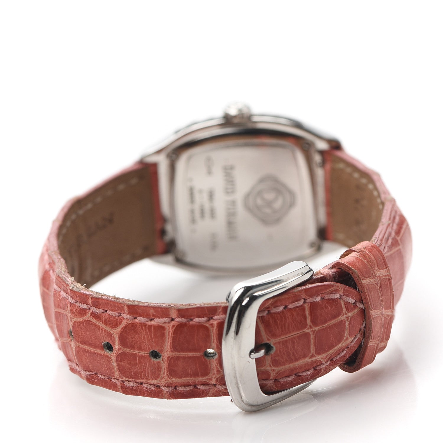 David Yurman Stainless Steel Alligator Diamond Black Mother of Pearl 25mm Thoroughbred Quartz Watch 3 of 5