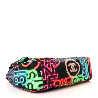 Chanel Fabric Printed Medium Chanel 19 Flap Black Multicolor 4 of 9