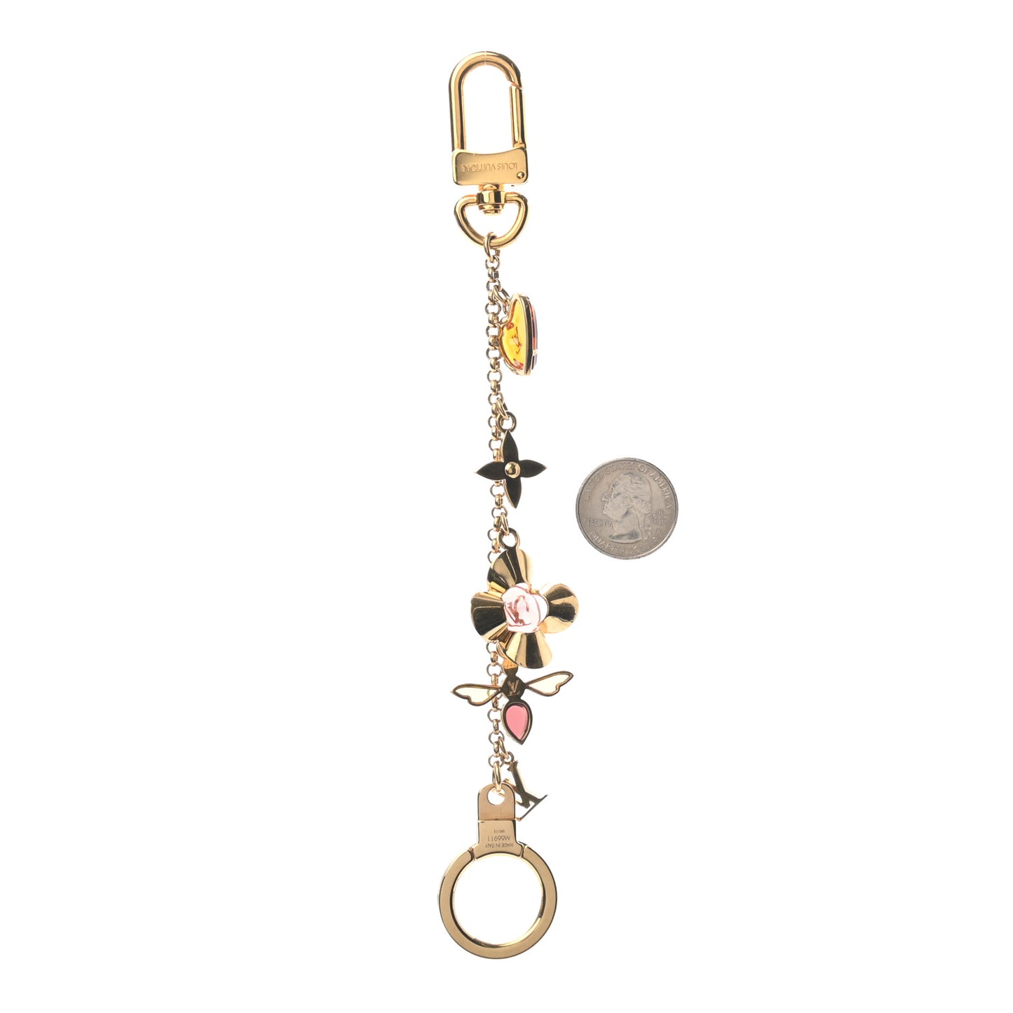 Bee Flower Chain Key Charm