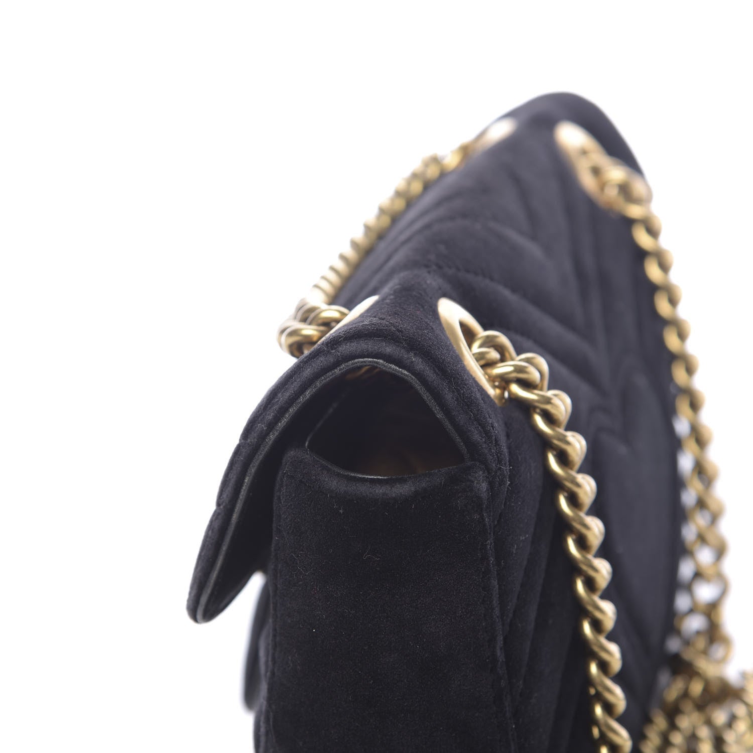Gucci Velvet Matelasse Mini GG Marmont Shoulder Bag Black 15 of 16