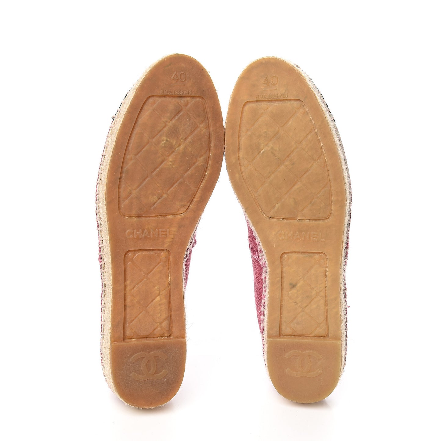 Linen CC Espadrilles 40 Pink Black