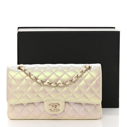 Chanel Iridescent Lambskin Quilted Medium Double Flap Ivory 16 of 16