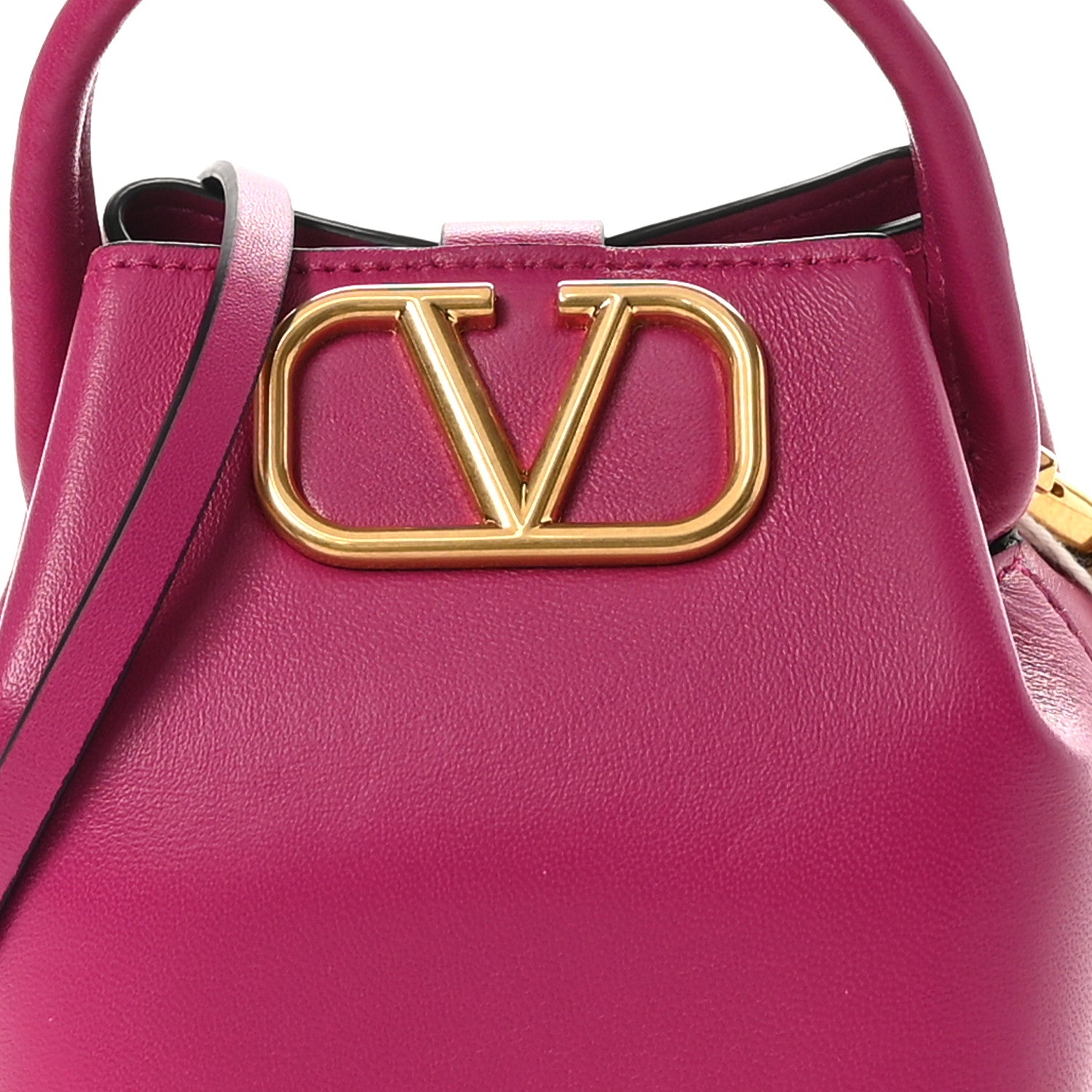 Valentino Garavani Nappa Mini Vlogo Bucket Bag Rose Violet 7 of 10