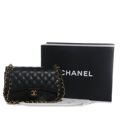 Chanel Caviar Quilted Jumbo Double Flap Black 5 of 9