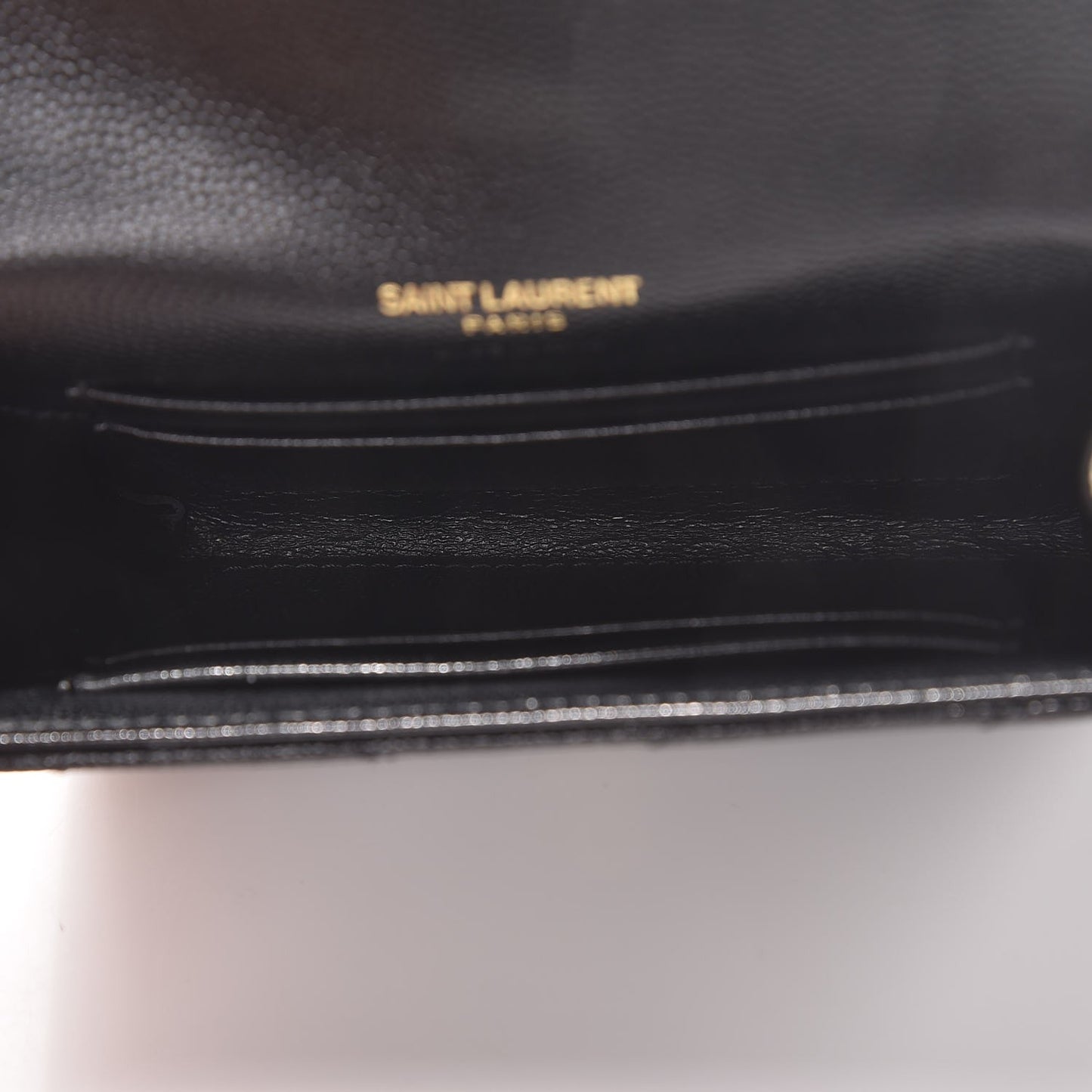 Grain De Poudre Matelasse Chevron Small Monogram Envelope Wallet Black