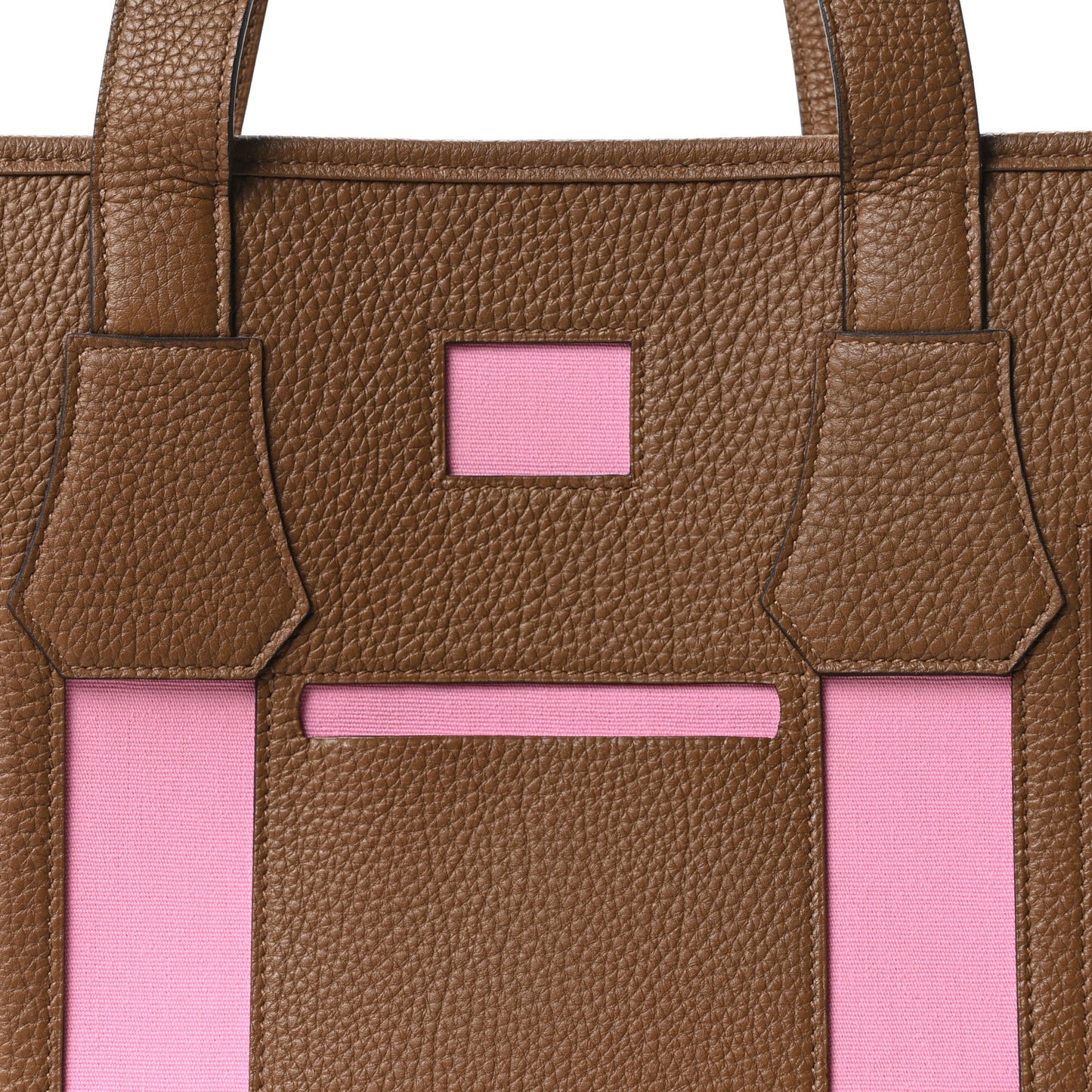 Canvas Calfskin Petit H Bell Tote Bag Rose Gold