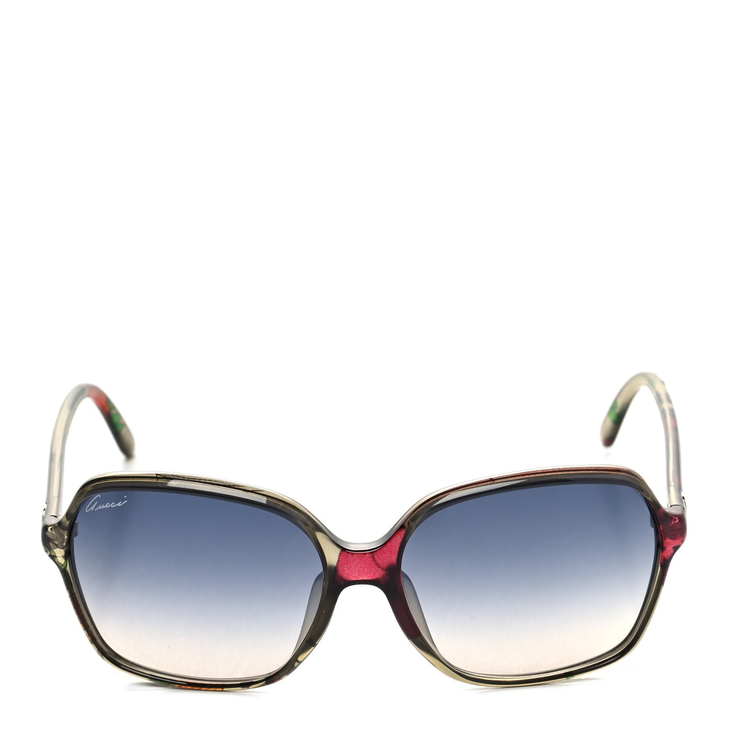Round Floral Print Sunglasses GG3636 Green