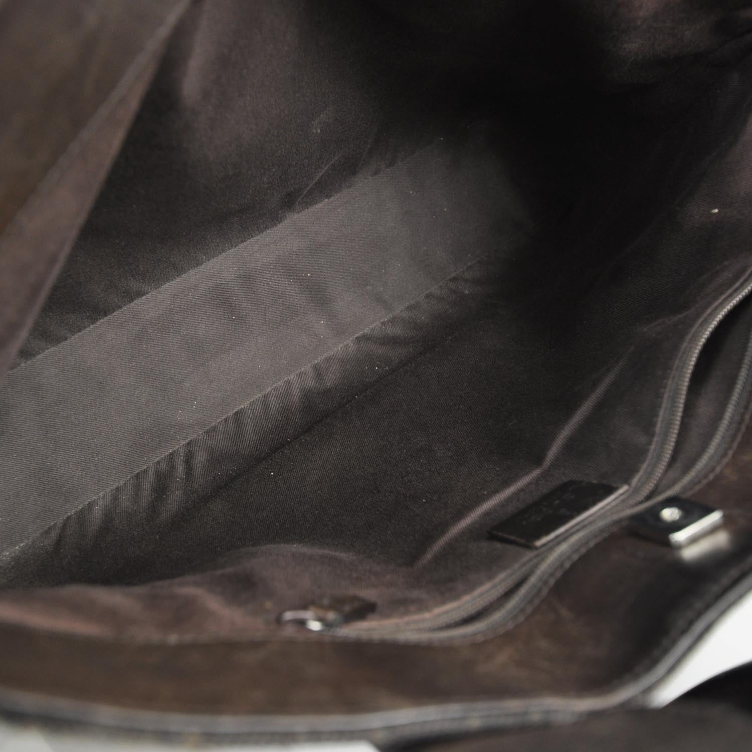 Gucci Denim Monogram Tote Dark Brown 7 of 11