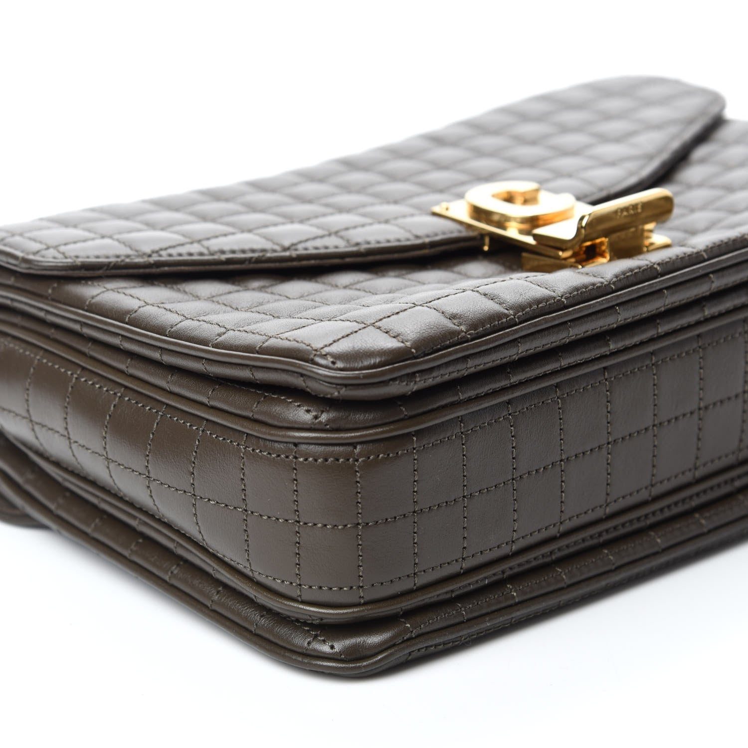 Celine Calfskin Quilted Medium C Bag Dark Brown 7 of 12