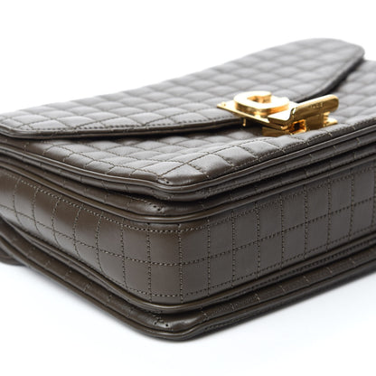 Celine Calfskin Quilted Medium C Bag Dark Brown 7 of 12