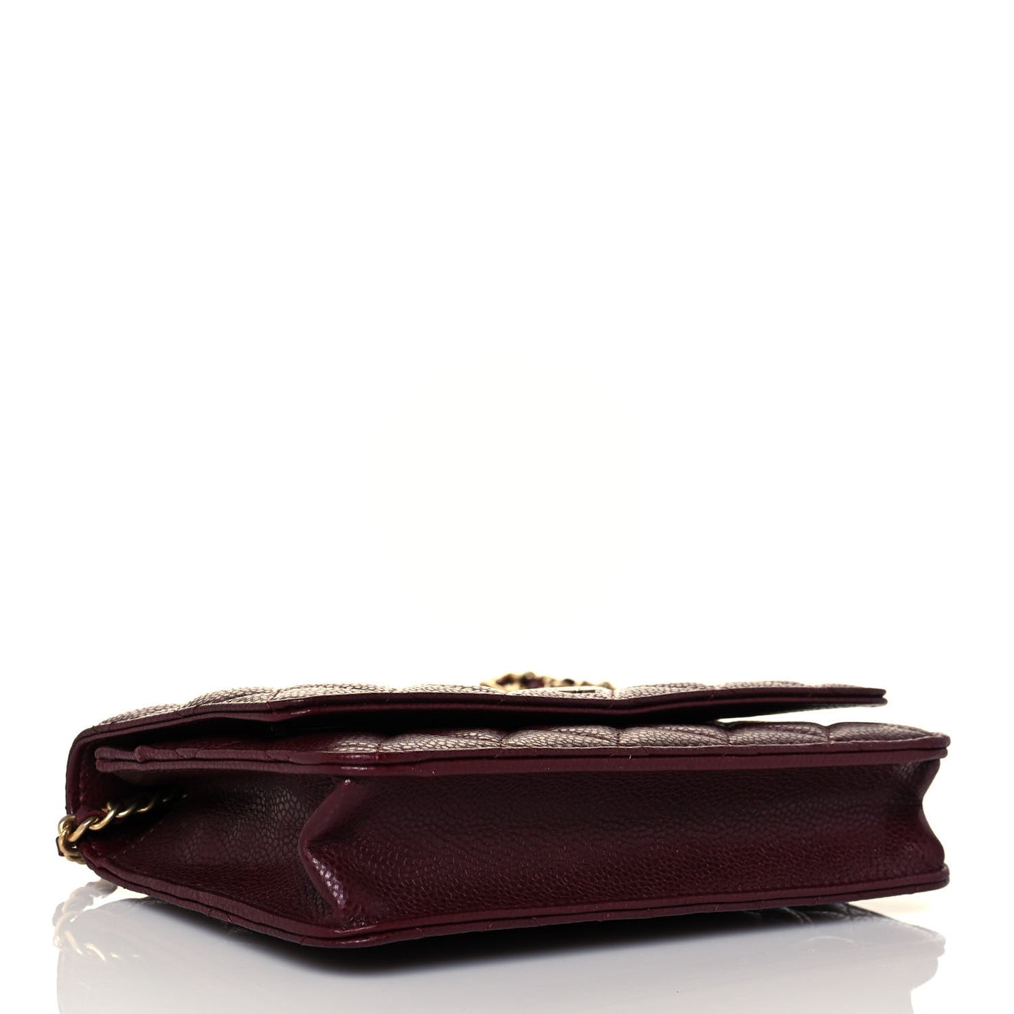Caviar Quilted Wallet on Chain WOC Burgundy