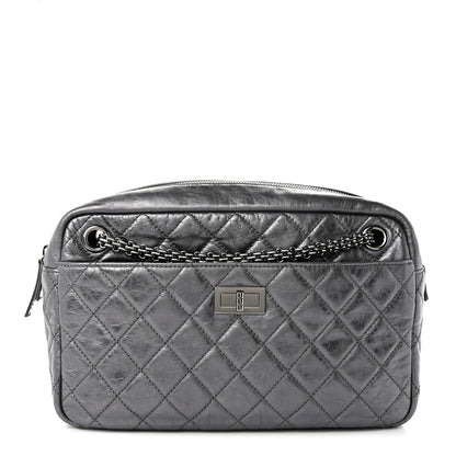 Chanel Metallic Aged Calfskin Quilted Medium Reissue Camera Case Dark Silver 1 of 9