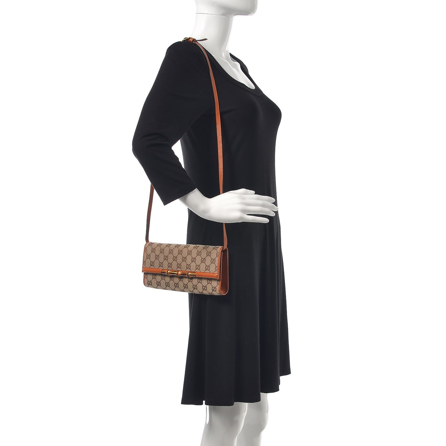 Monogram Bamboo Bar Clutch Brown