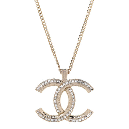 Chanel Crystal CC Chain Necklace Gold 4 of 6
