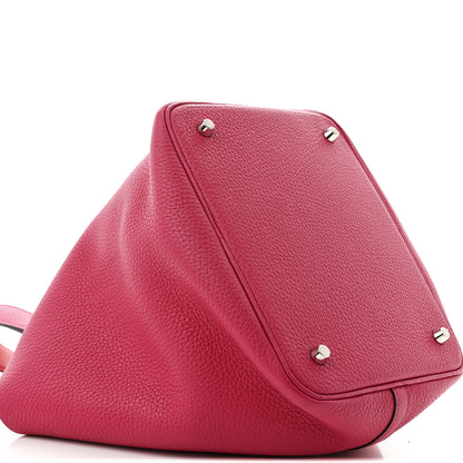 Hermes Taurillon Clemence Swift Eclat Picotin Lock 22 MM Rose Mexico Rouge De Coeur 9 of 10