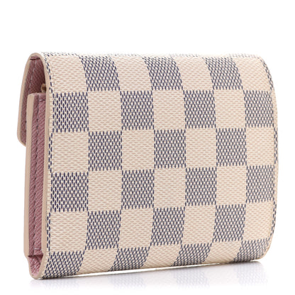 Louis Vuitton Damier Azur Victorine Wallet Rose Ballerine 3 of 8