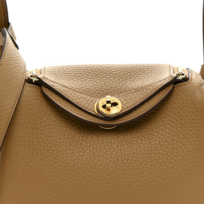 Hermes Taurillon Clemence Mini Lindy 20 Biscuit 8 of 11