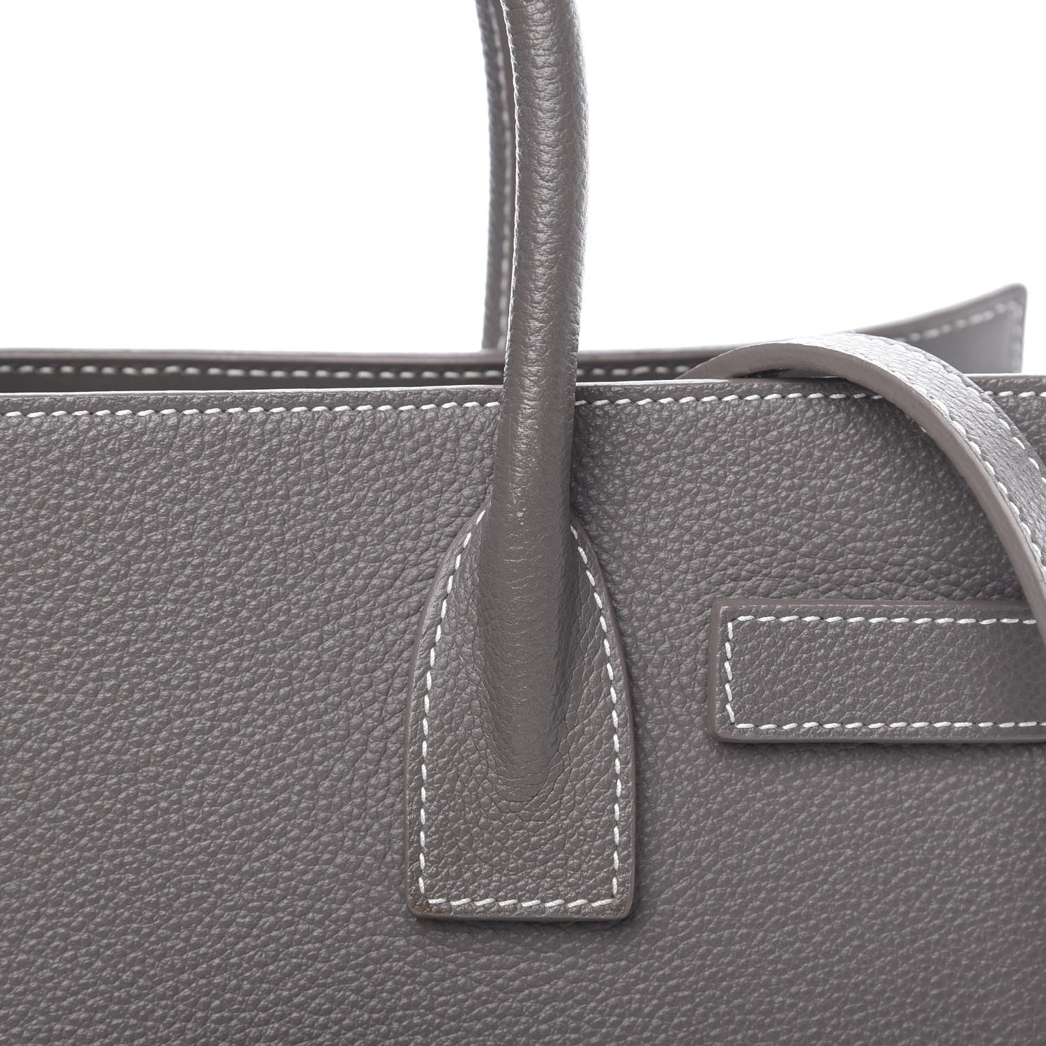 Saint Laurent Grained Calfskin Topstich Baby Sac De Jour Fog 11 of 13