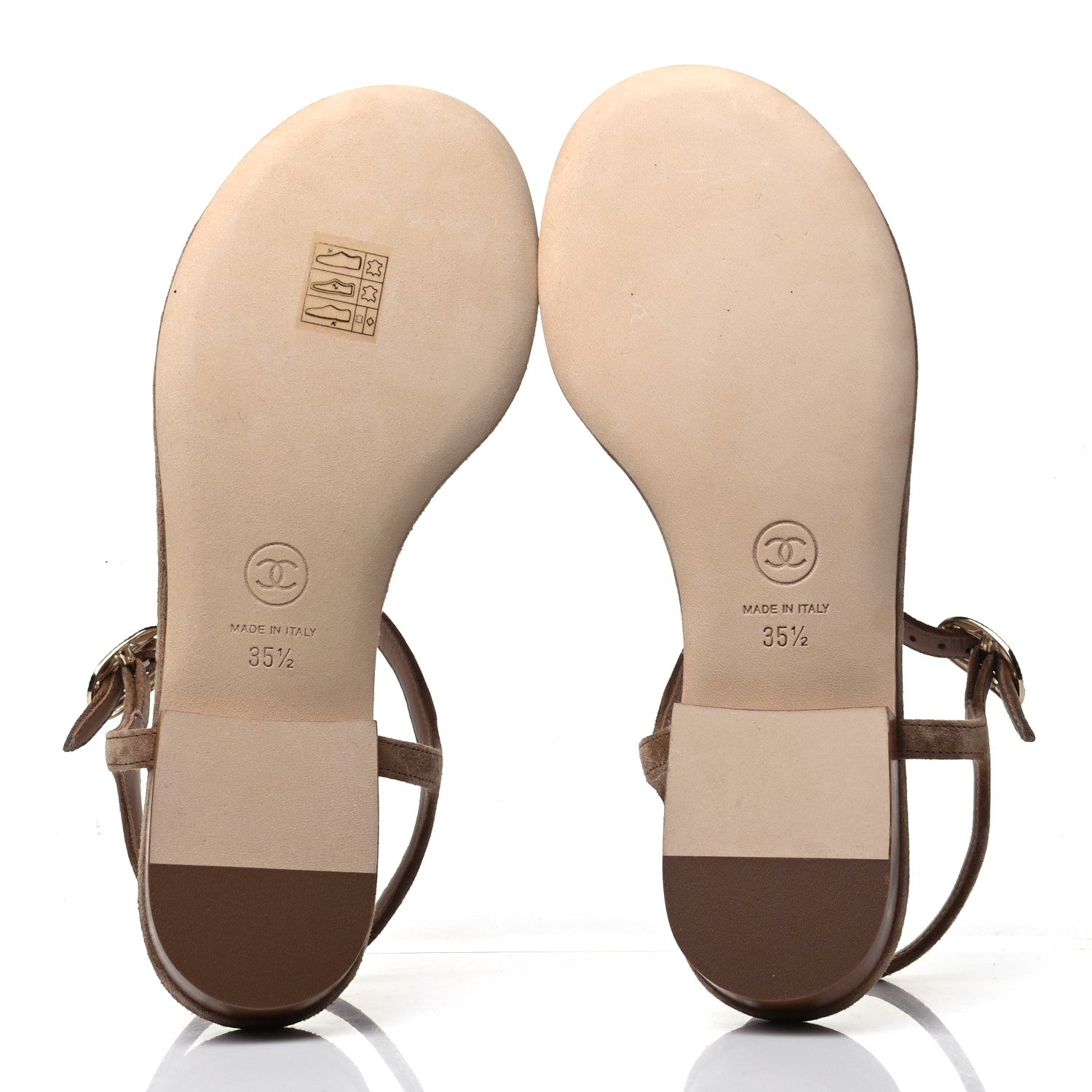 Chanel Suede Calfskin Thong Sandals 35.5 Beige 4 of 7