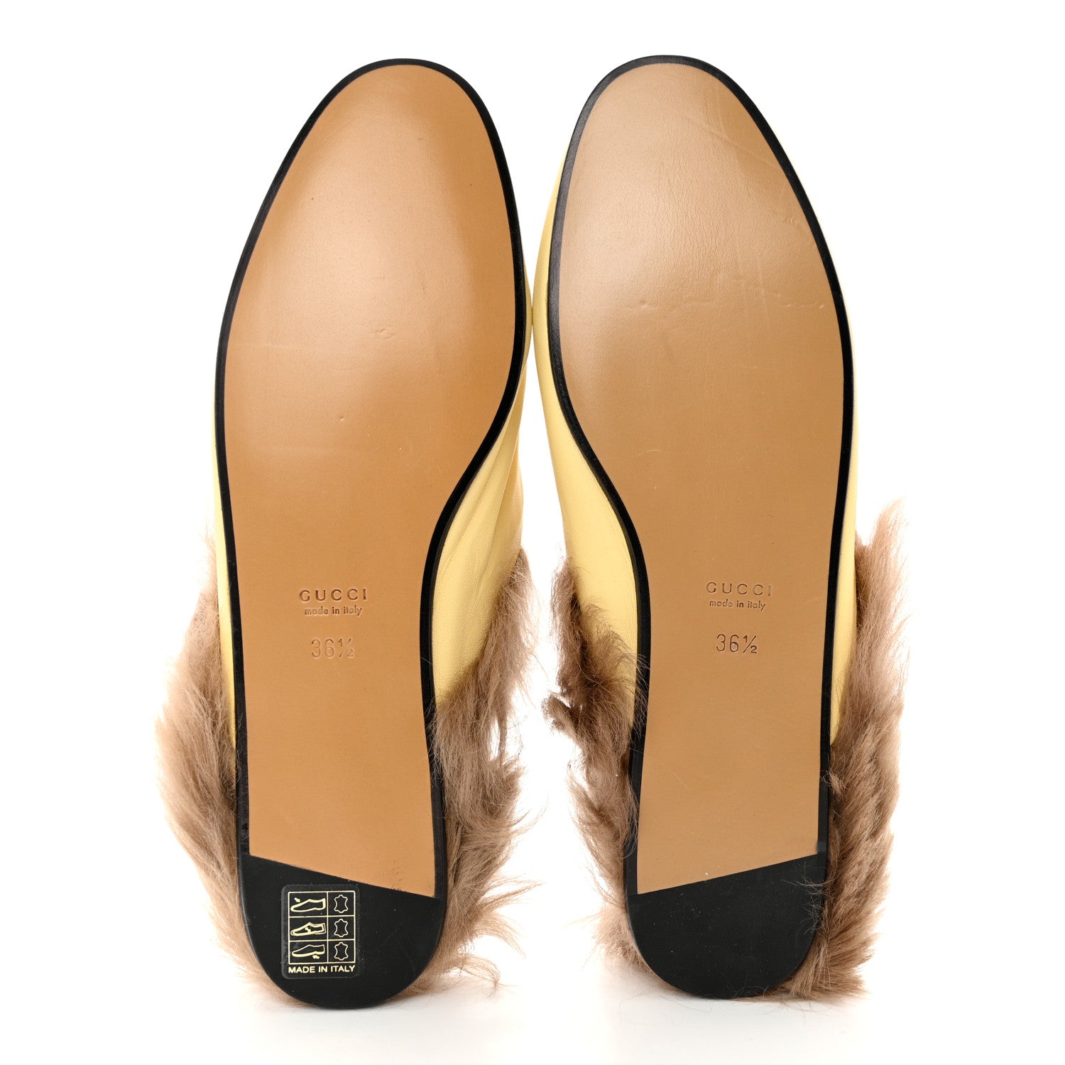 Gucci Malaga Kid Fur Womens Princetown Slippers 36.5 Burro 5 of 9