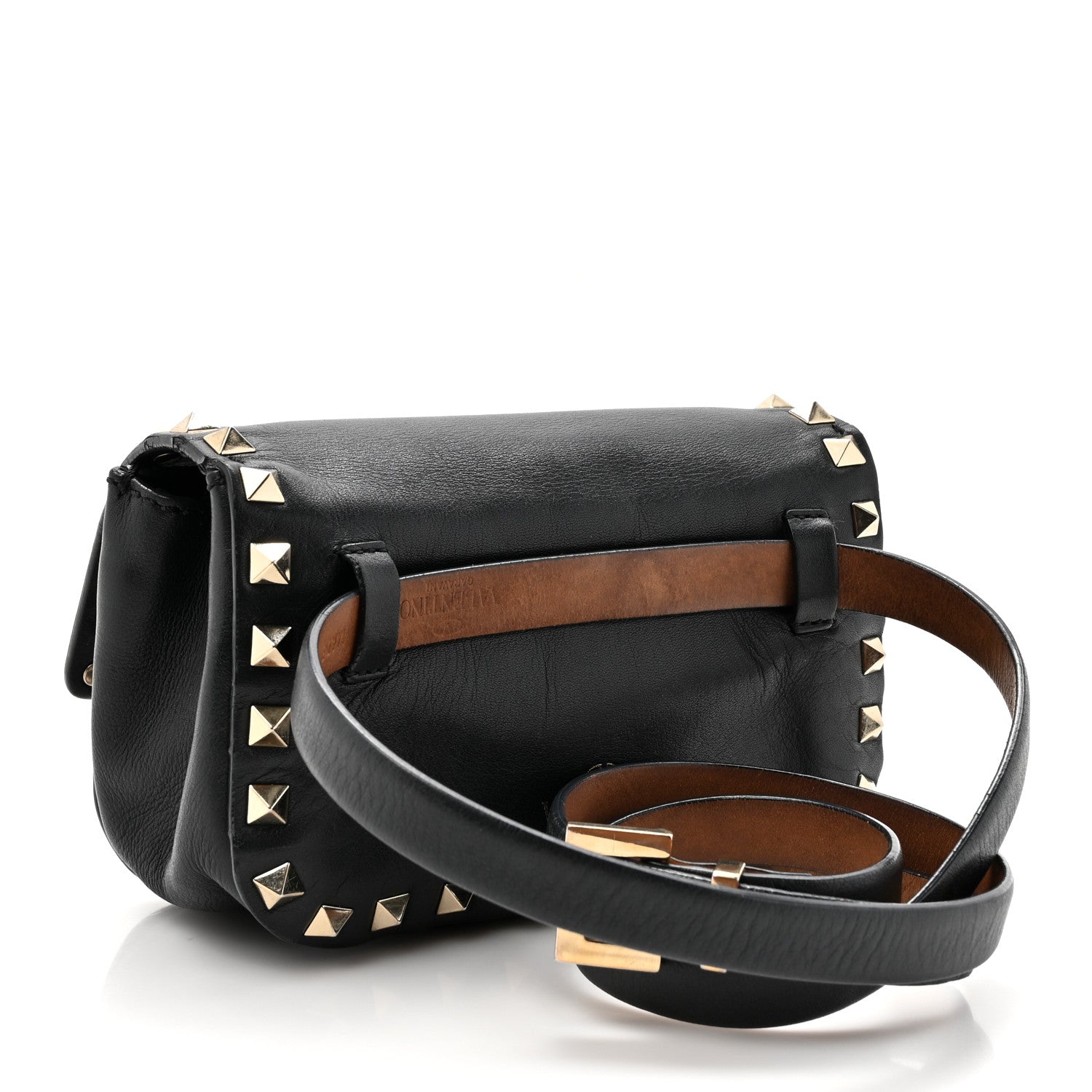 Valentino Garavani Calfskin Rockstud Belt Bag Black 3 of 13