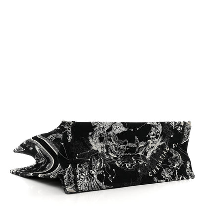 Christian Dior Canvas Embroidered Large Zodiac Toile De Jouy Book Tote Black Multicolor 4 of 10