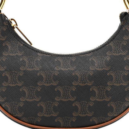 Celine Canvas Calfskin Mini Ava Triomphe Shoulder Bag Tan 9 of 11