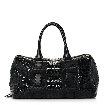 Bottega Veneta Patent Nappa Intrecciato Satchel Black 1 of 16