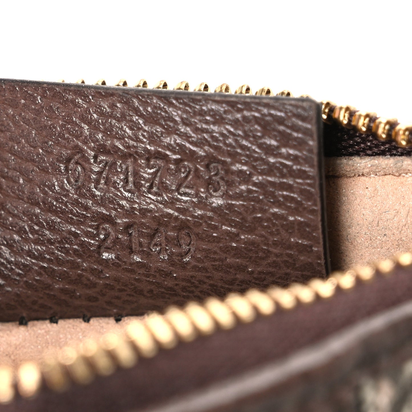 GG Supreme Monogram Web Ophidia Zip Card Case Brown