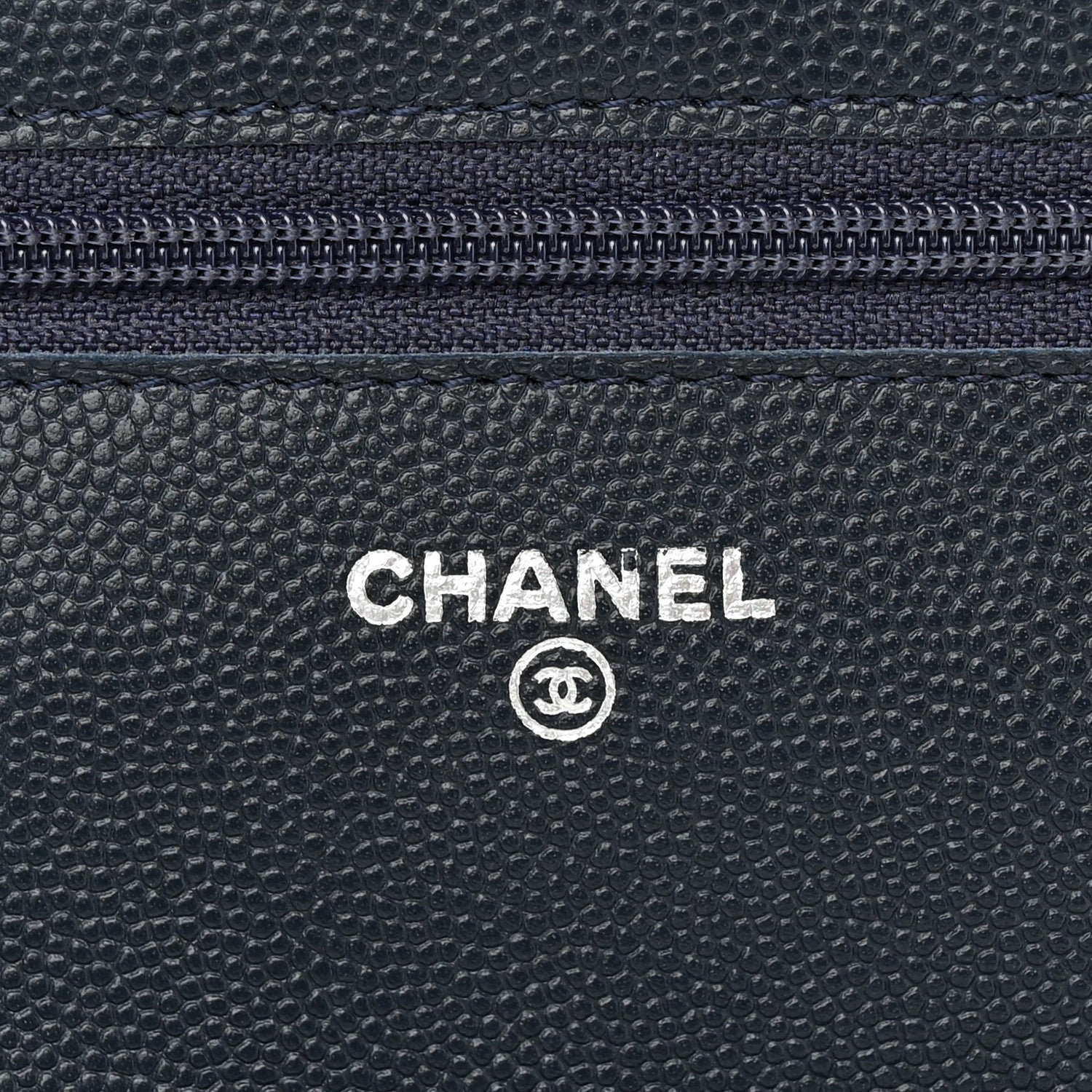 Chanel Caviar Quilted Wallet on Chain WOC Navy Blue 6 of 12