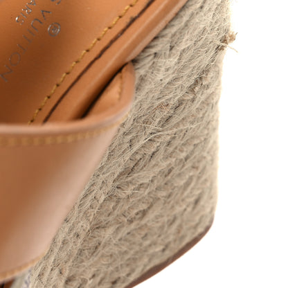 Louis Vuitton Damier Azur Starboard Wedges 35 Tan 12 of 13