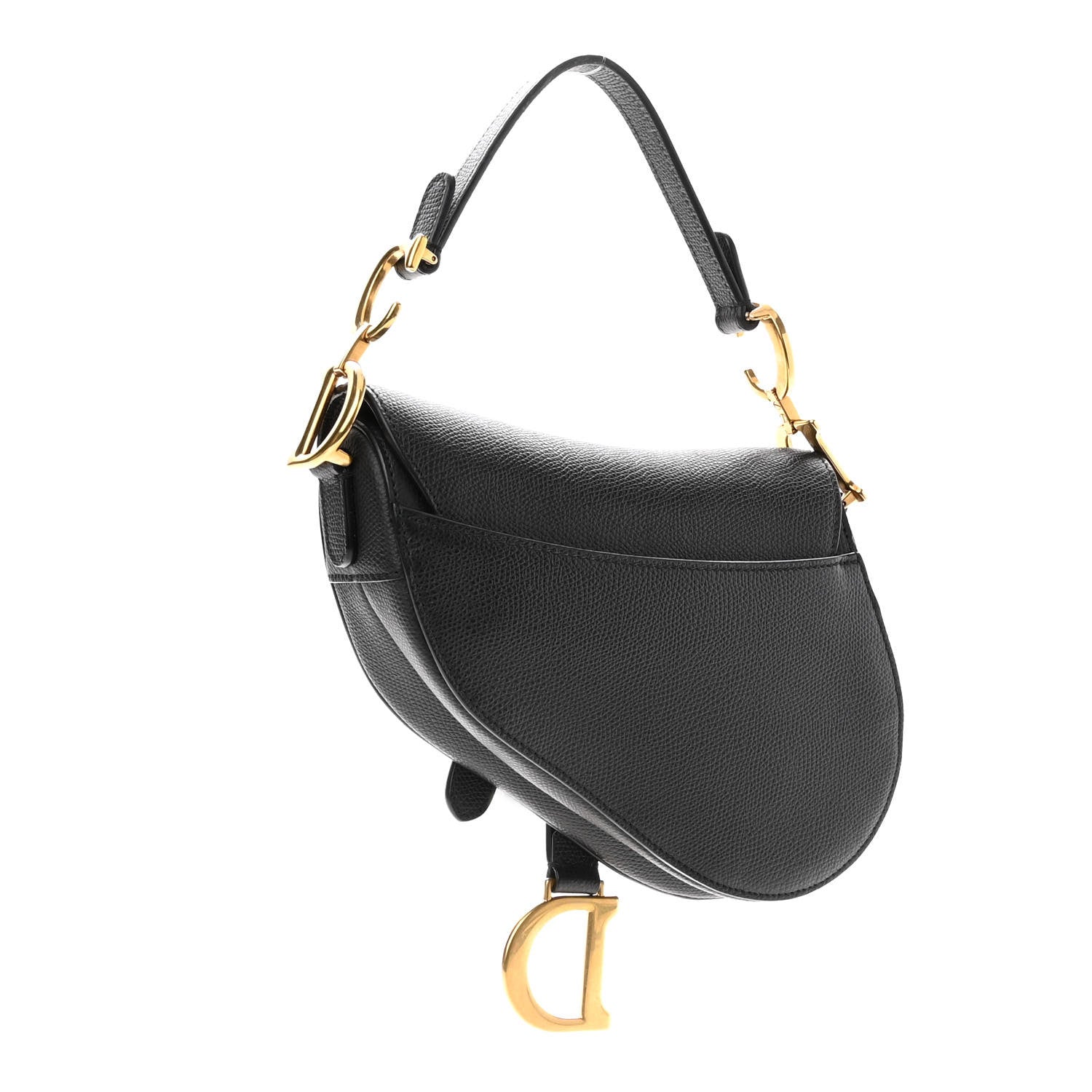 Christian Dior Grained Calfskin Mini Saddle Bag Black 3 of 9
