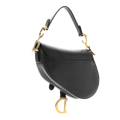 Christian Dior Grained Calfskin Mini Saddle Bag Black 3 of 9