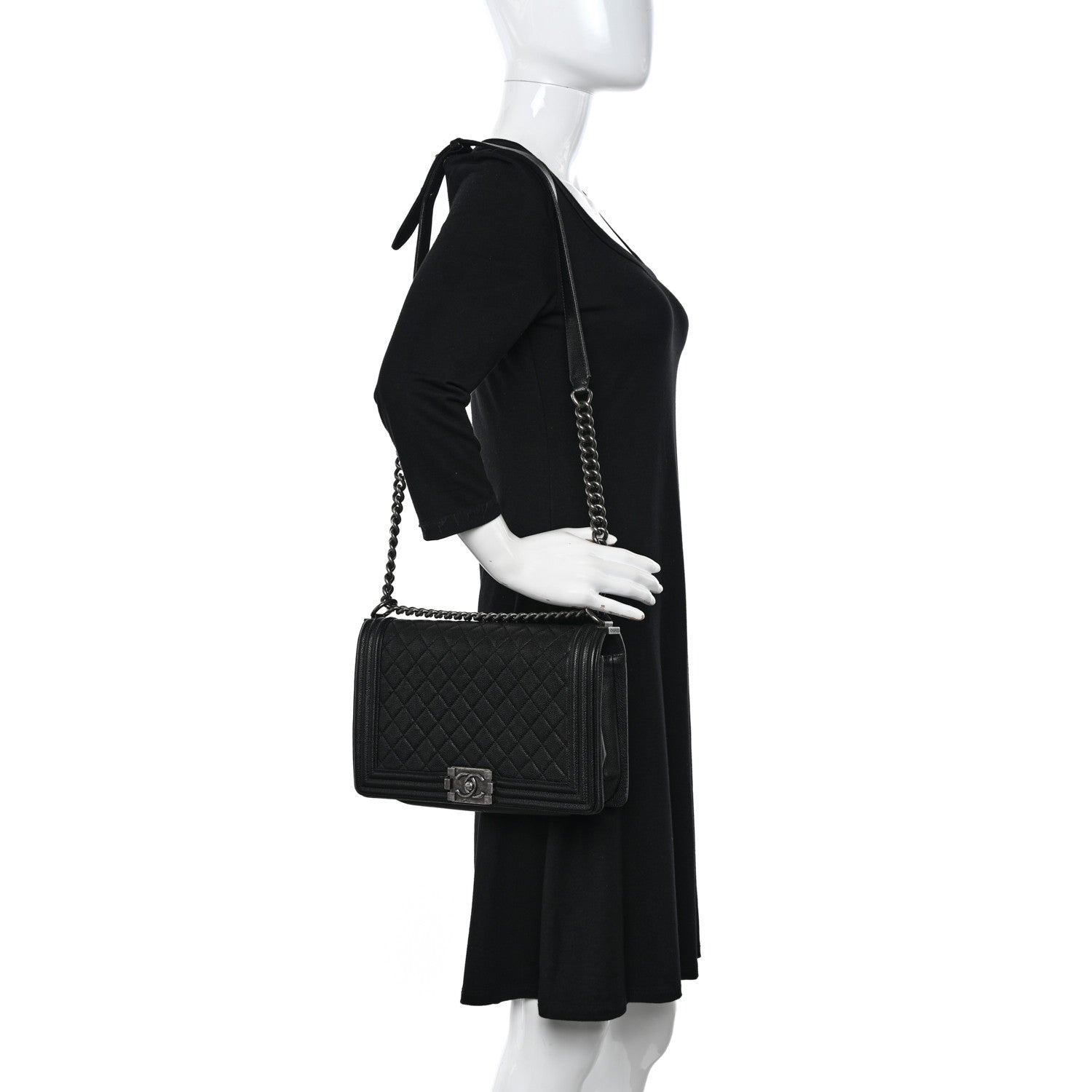 Chanel Caviar Quilted New Medium Boy Flap Black 2 of 11