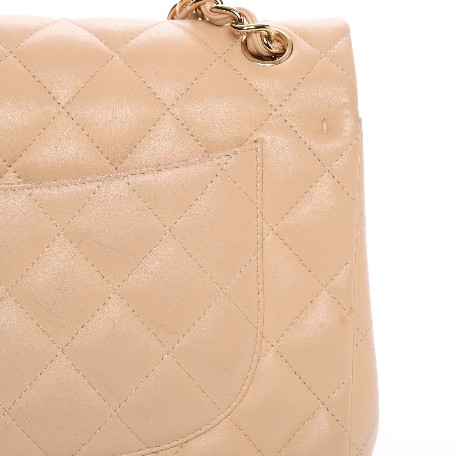 Chanel Lambskin Quilted Jumbo Double Flap Beige Clair 10 of 14