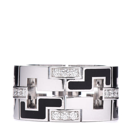 Cartier 18K White Gold Enamel Diamond Le Baiser Du Dragon Ring 52 6 1 of 7