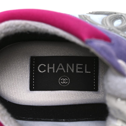 Chanel Nylon Calfskin Suede CC Womens Sneakers 39.5 Light Blue 9 of 10