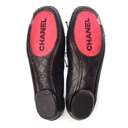 Chanel Lambskin Cambon Quilted Ballerina Flats 38 Black 5 of 18