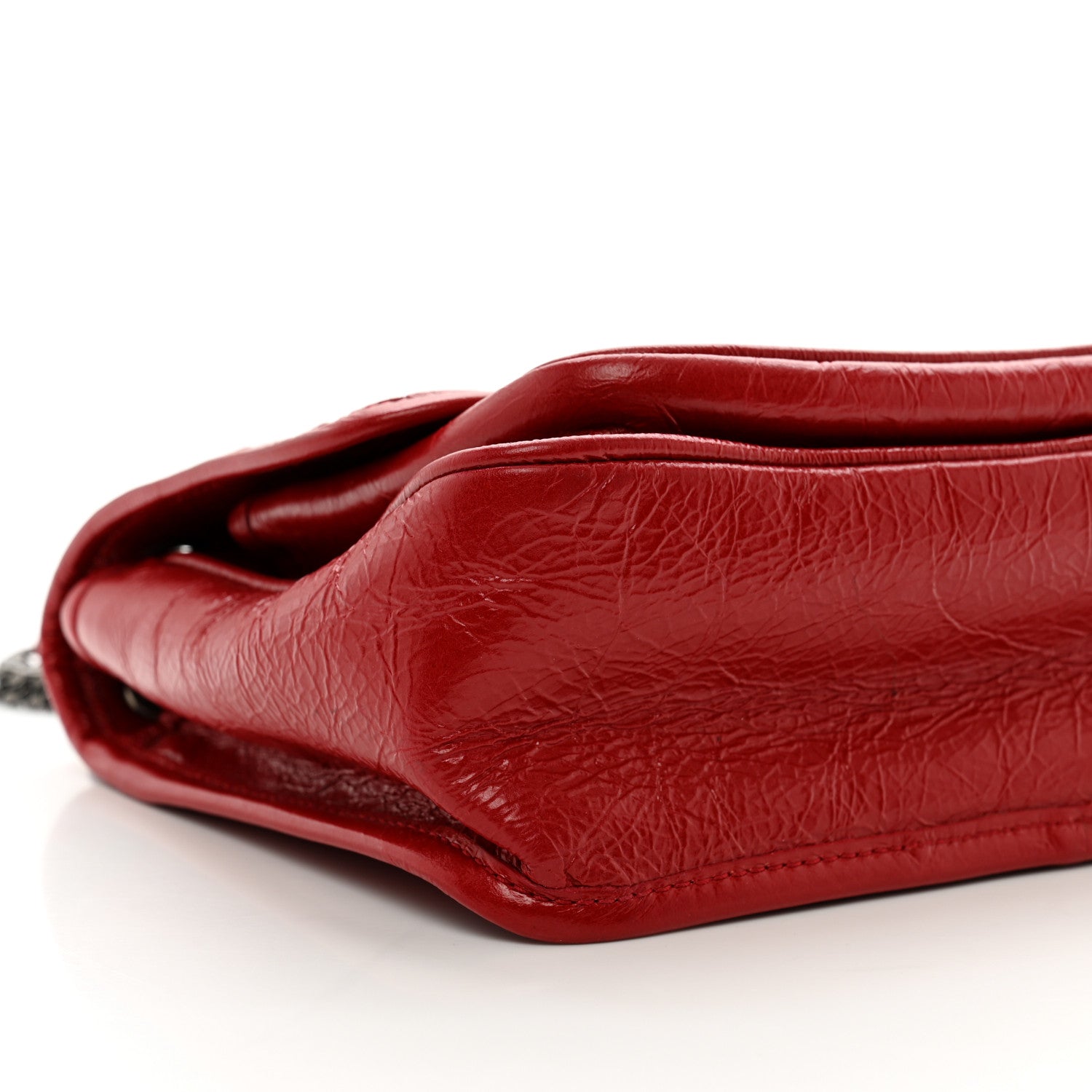 Saint Laurent Crinkled Calfskin Matelasse Monogram Baby Niki Chain Satchel Rouge Eros 9 of 10