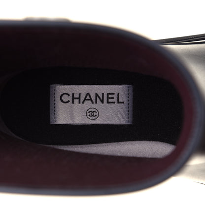 Chanel Rubber CC Short Rain Boots 39 Black White 6 of 8