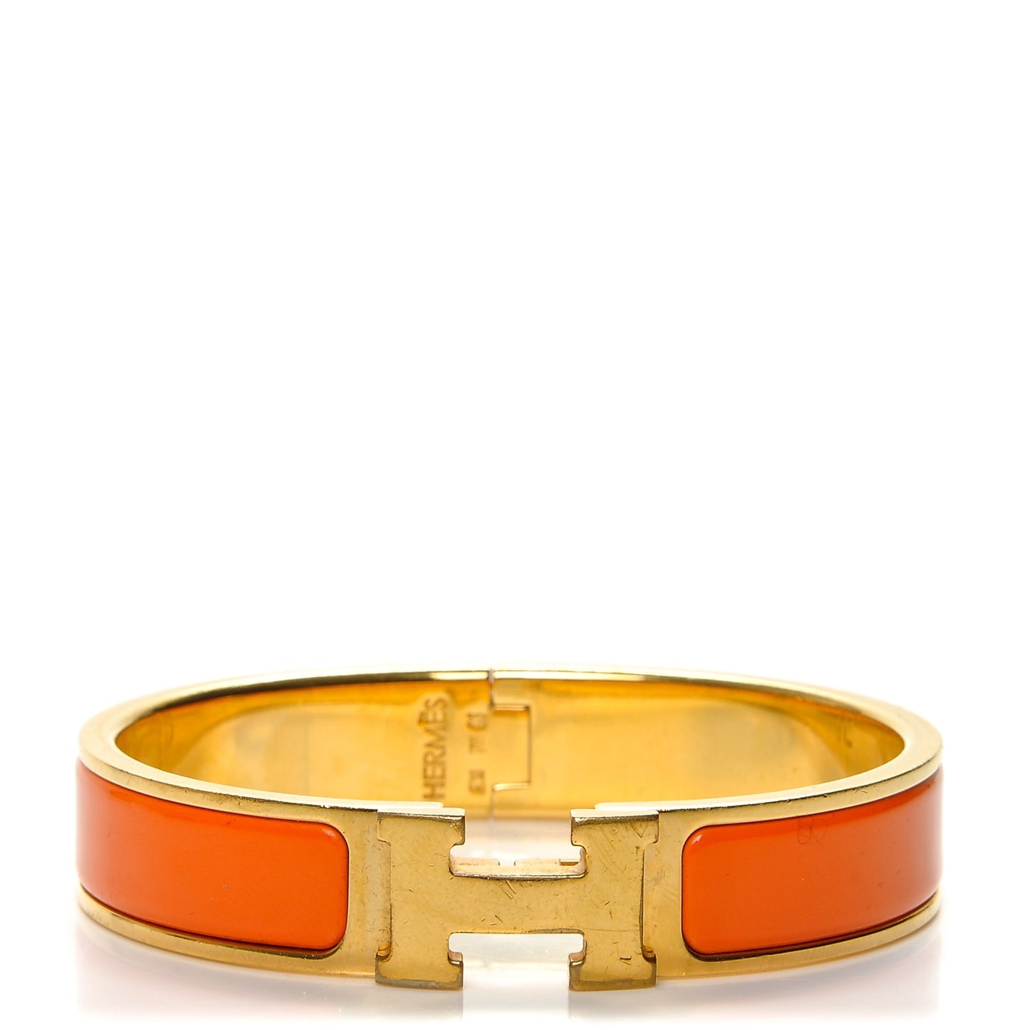 Enamel Narrow Clic Clac H Bracelet PM Orange