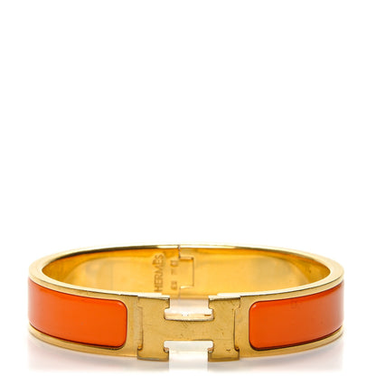 Hermes Enamel Narrow Clic Clac H Bracelet PM Orange 1 of 5