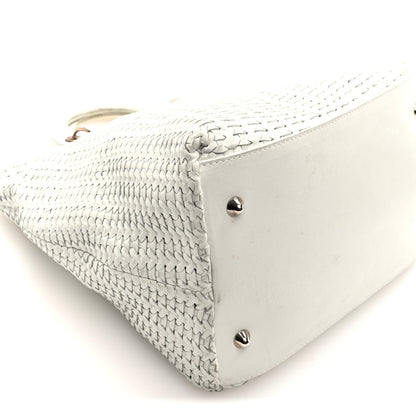 Christian Dior Lambskin Woven Dior Tote White 8 of 9