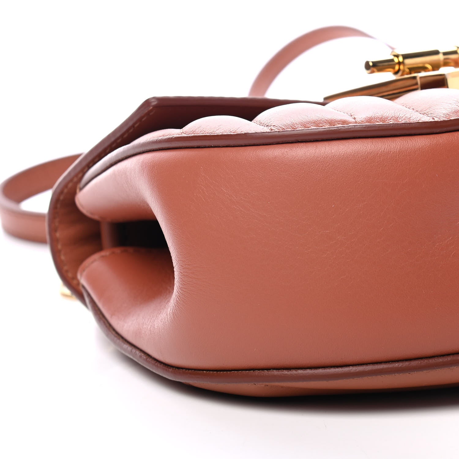 Chloe Calfskin Quilted Mini Drew Bijou Shoulder Bag Chestnut Brown 7 of 8