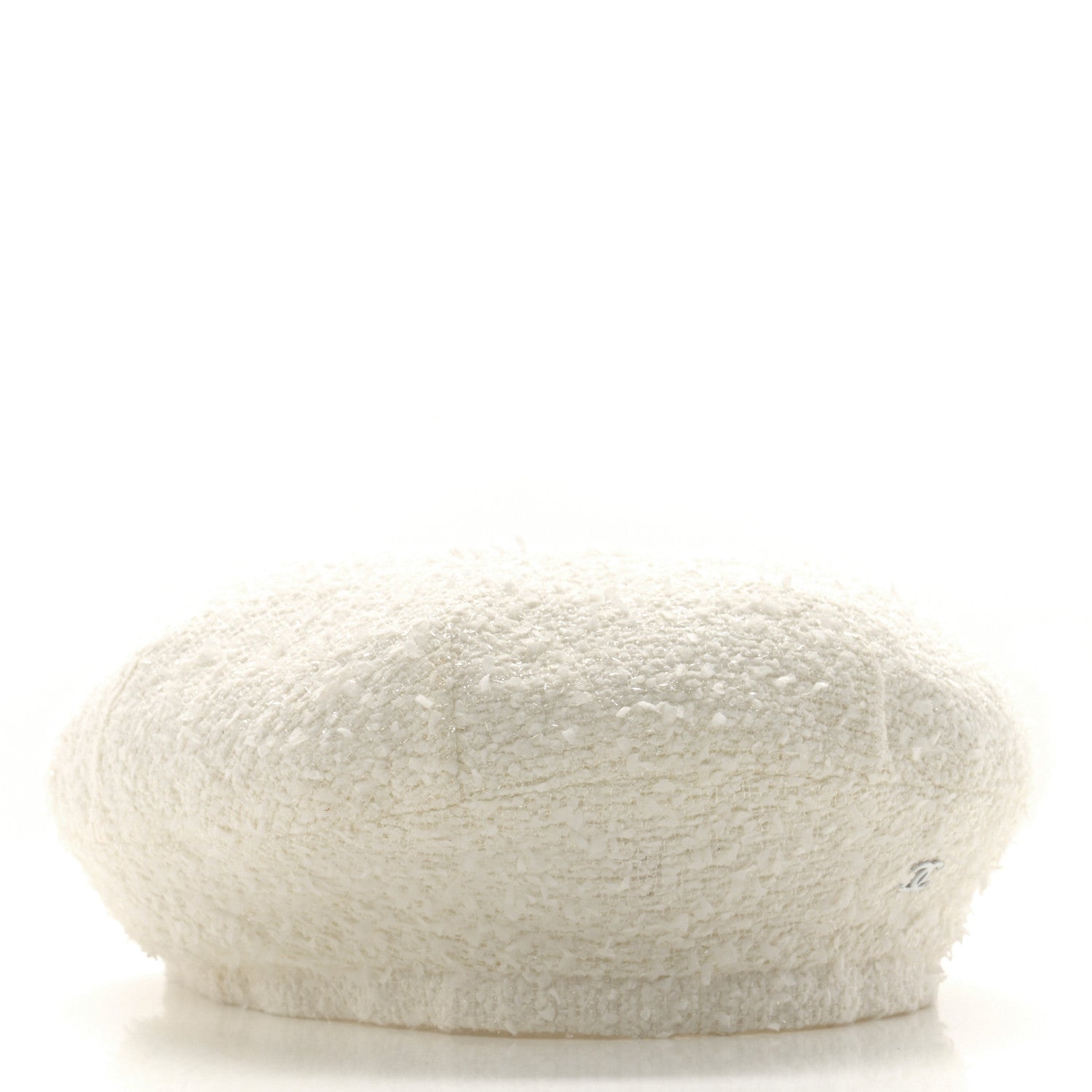 Chanel Metallic Tweed CC Beret M Ivory 3 of 9