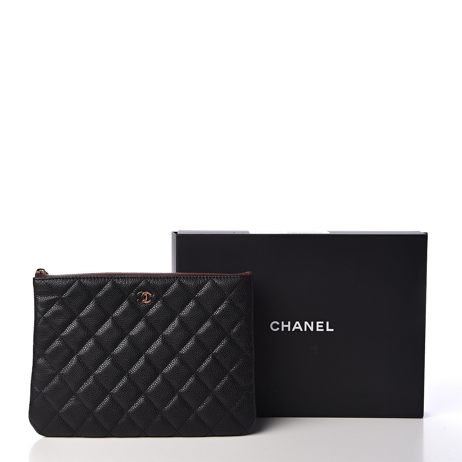 Chanel Caviar Quilted Medium Cosmetic Case Black 8 of 8