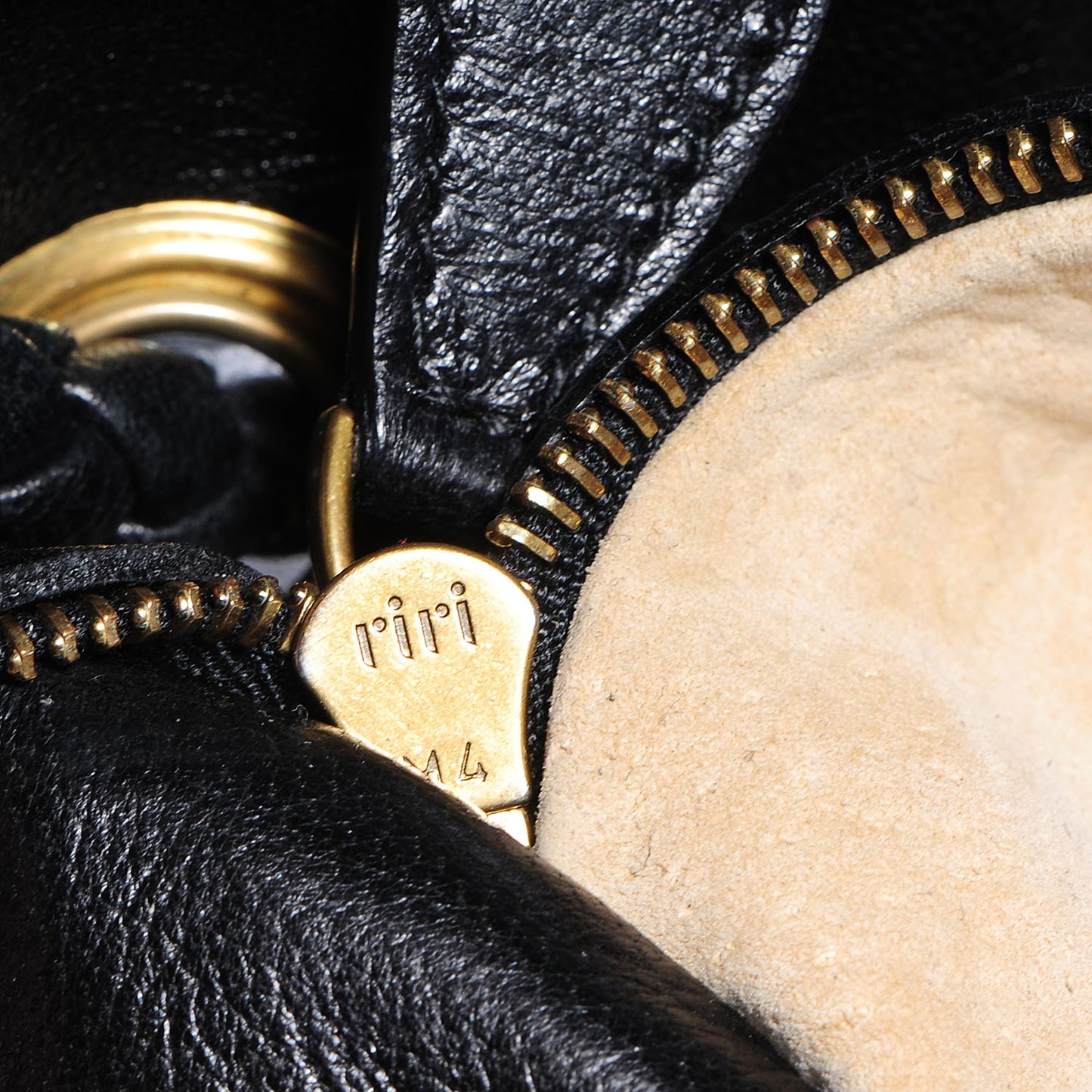 Waxed Leather Intrecciato Farfalle Draw-String Bag Nero Black