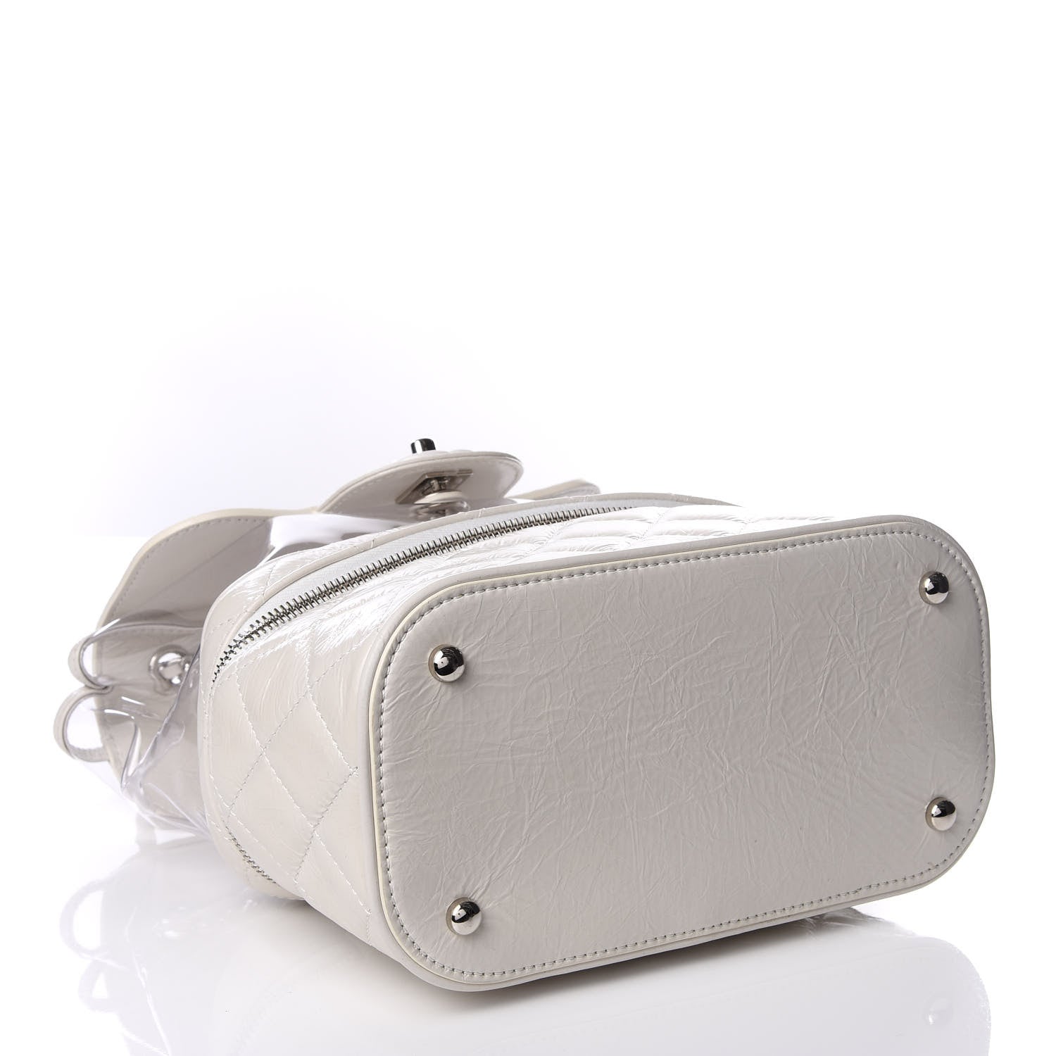 Chanel Crumpled Calfskin PVC Quilted Backpack White 3 of 8