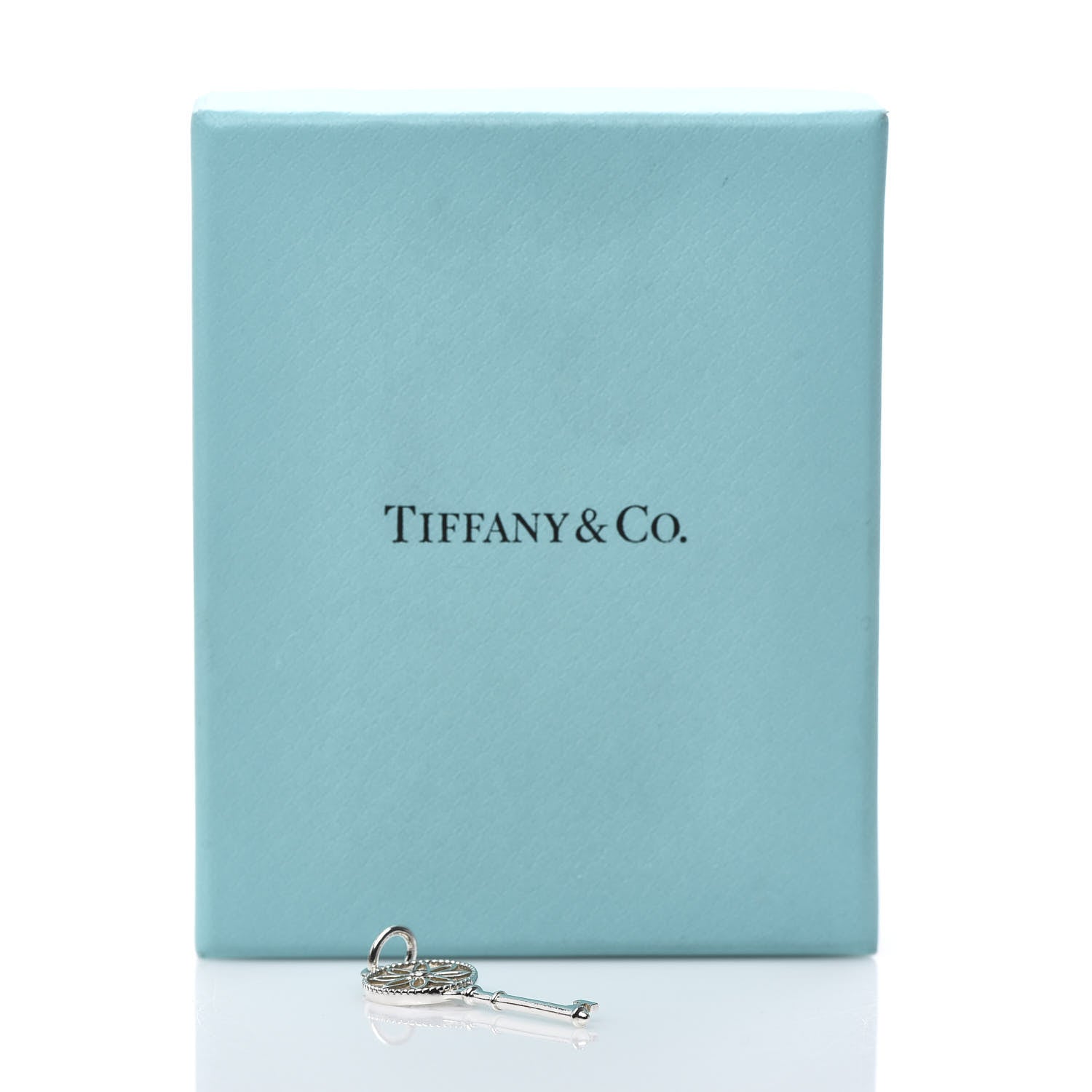 Tiffany Sterling Silver Diamond Small Daisy Key Pendant 4 of 4