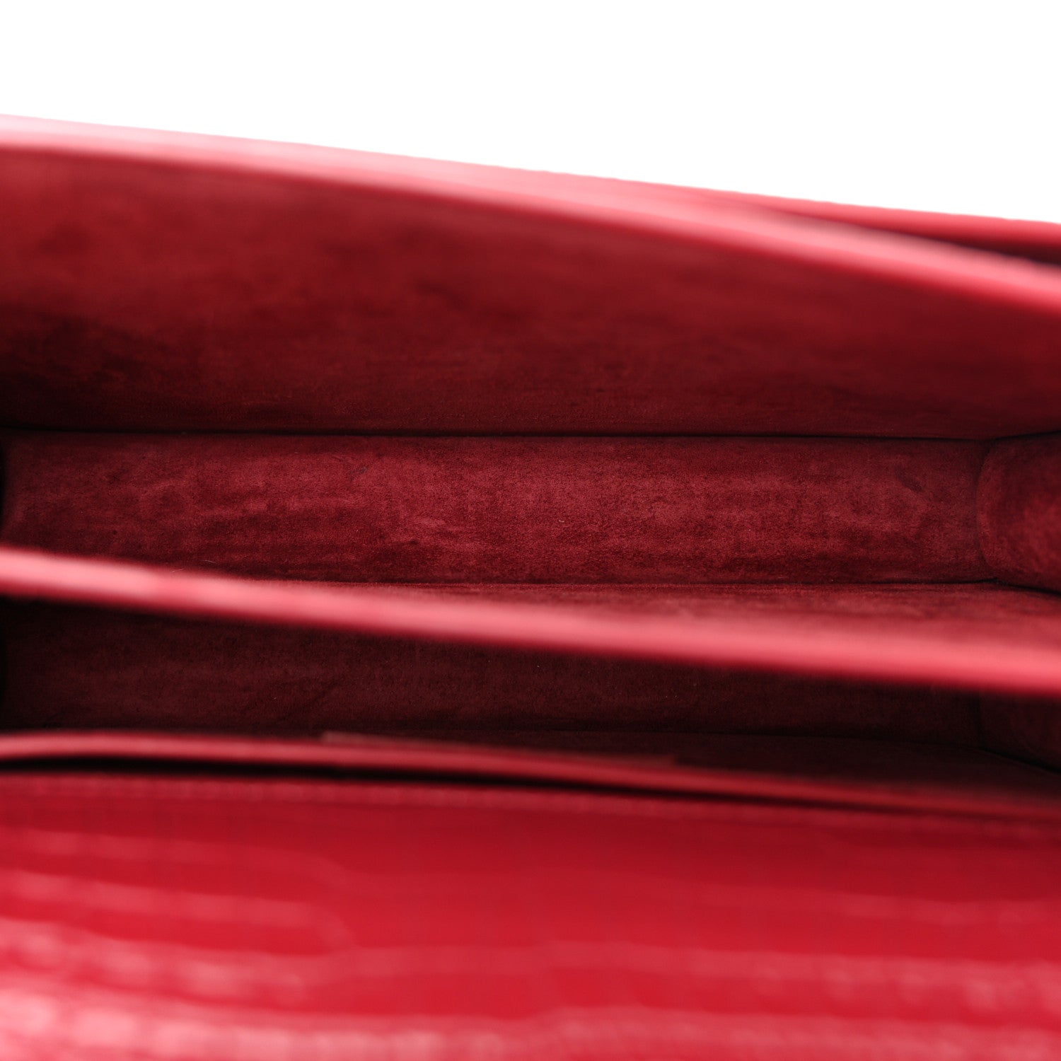 Saint Laurent Calfskin Crocodile Embossed Medium Monogram Sunset Rouge Eros 5 of 14